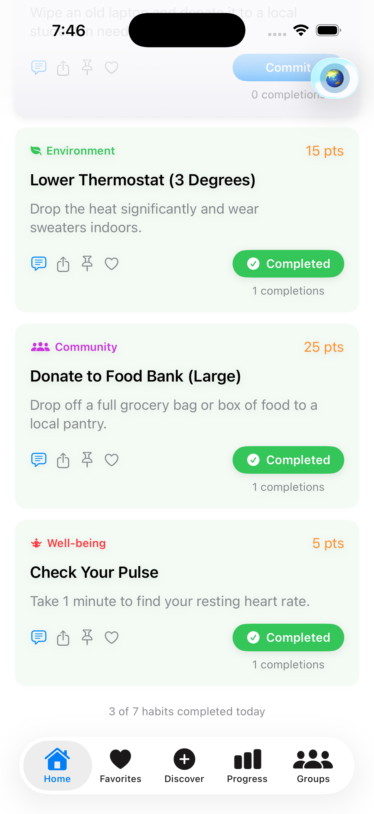 Poonya daily habit seeds app preview